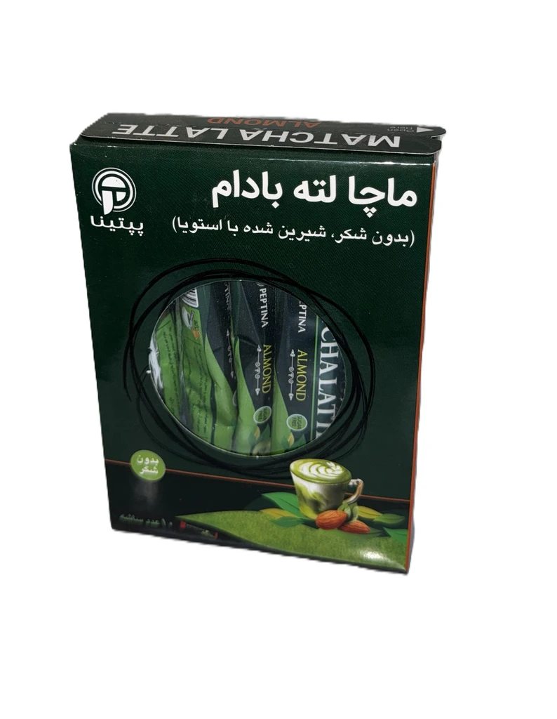 ماچا لاته بادام بدون شکر پپتینا